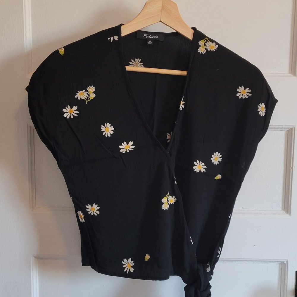 Madewell floral wrap blouse